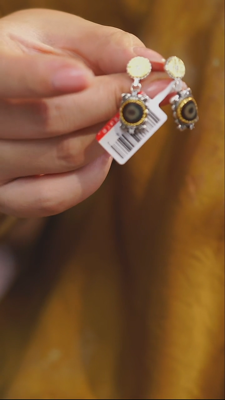 玛瑙/玉髓耳环未镶嵌多样性发一