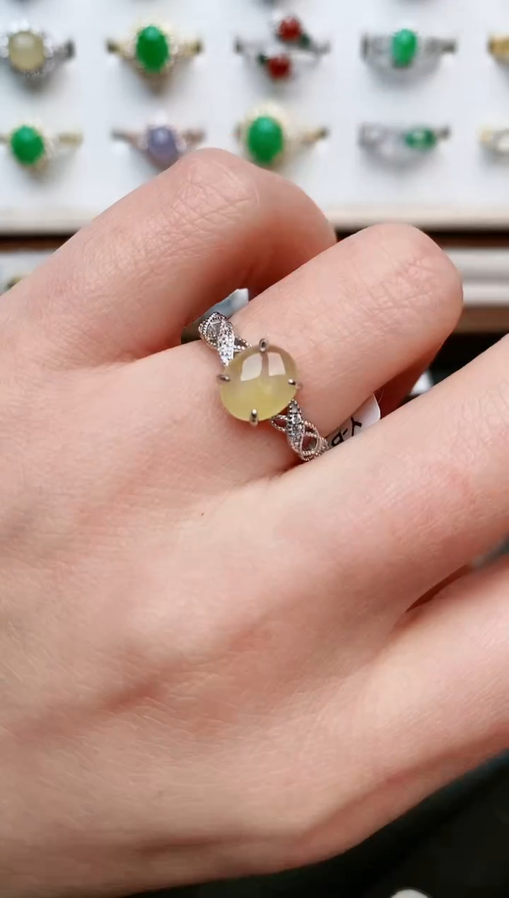 【闪购商品】翡翠戒指银S925镶嵌....