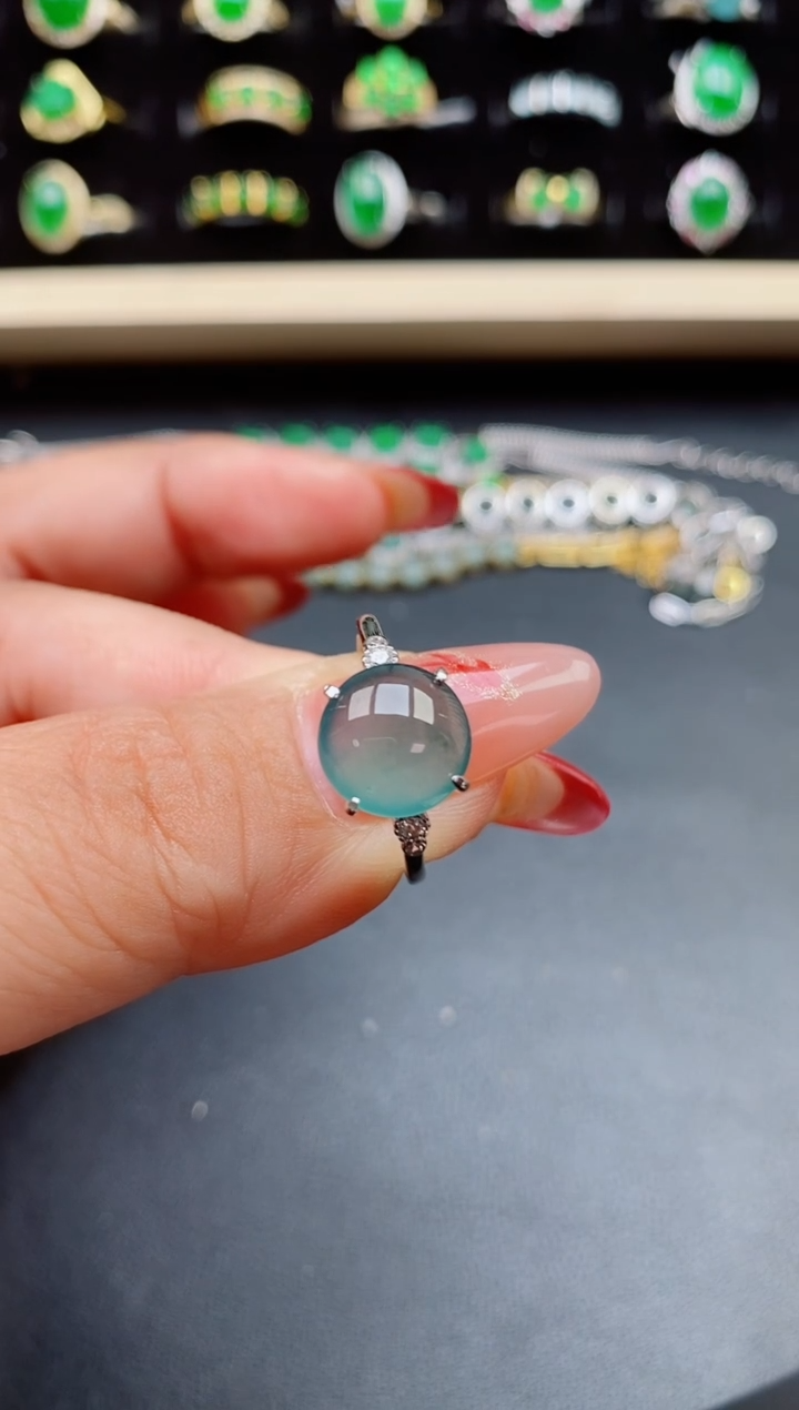 【闪购商品】翡翠戒指银S925镶嵌21321
