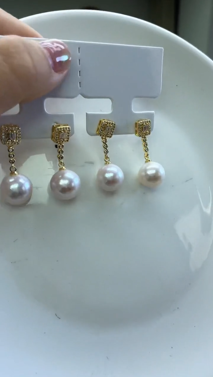 未镶嵌耳饰淡水珍珠白色系 12mm（多样性发一）