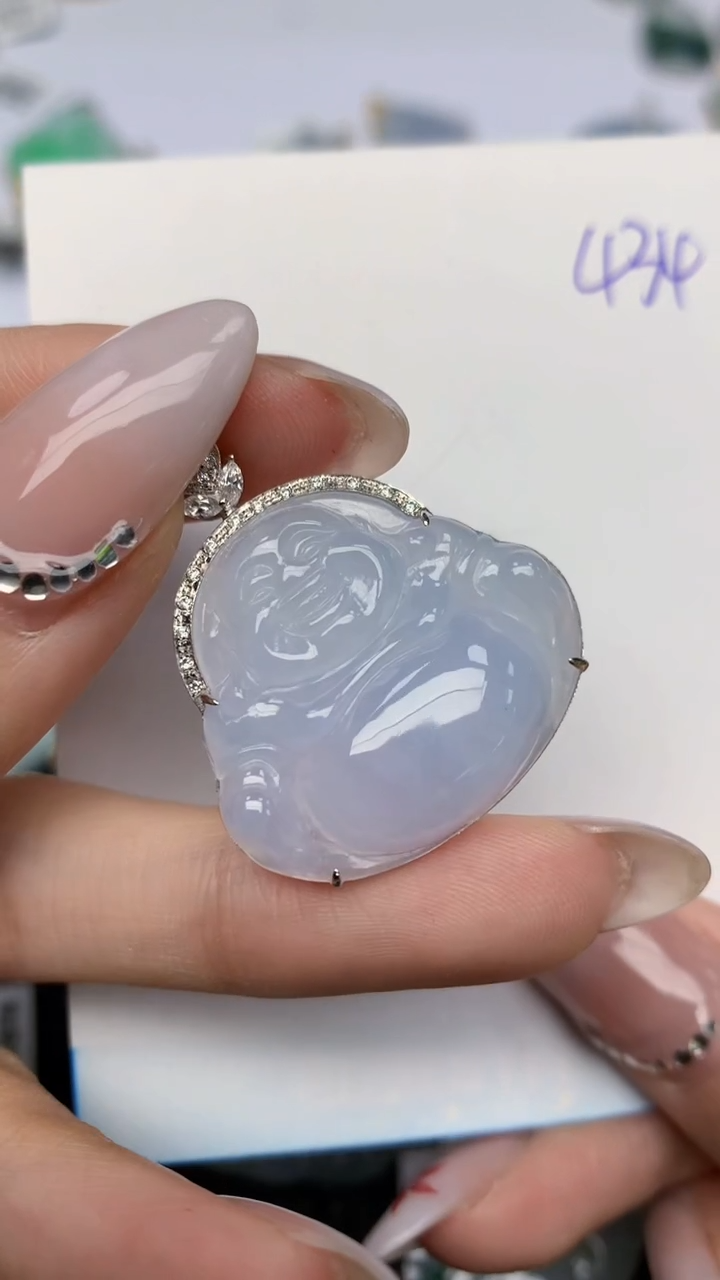 【闪购商品】翡翠颈饰18K金镶嵌天然翡翠A货