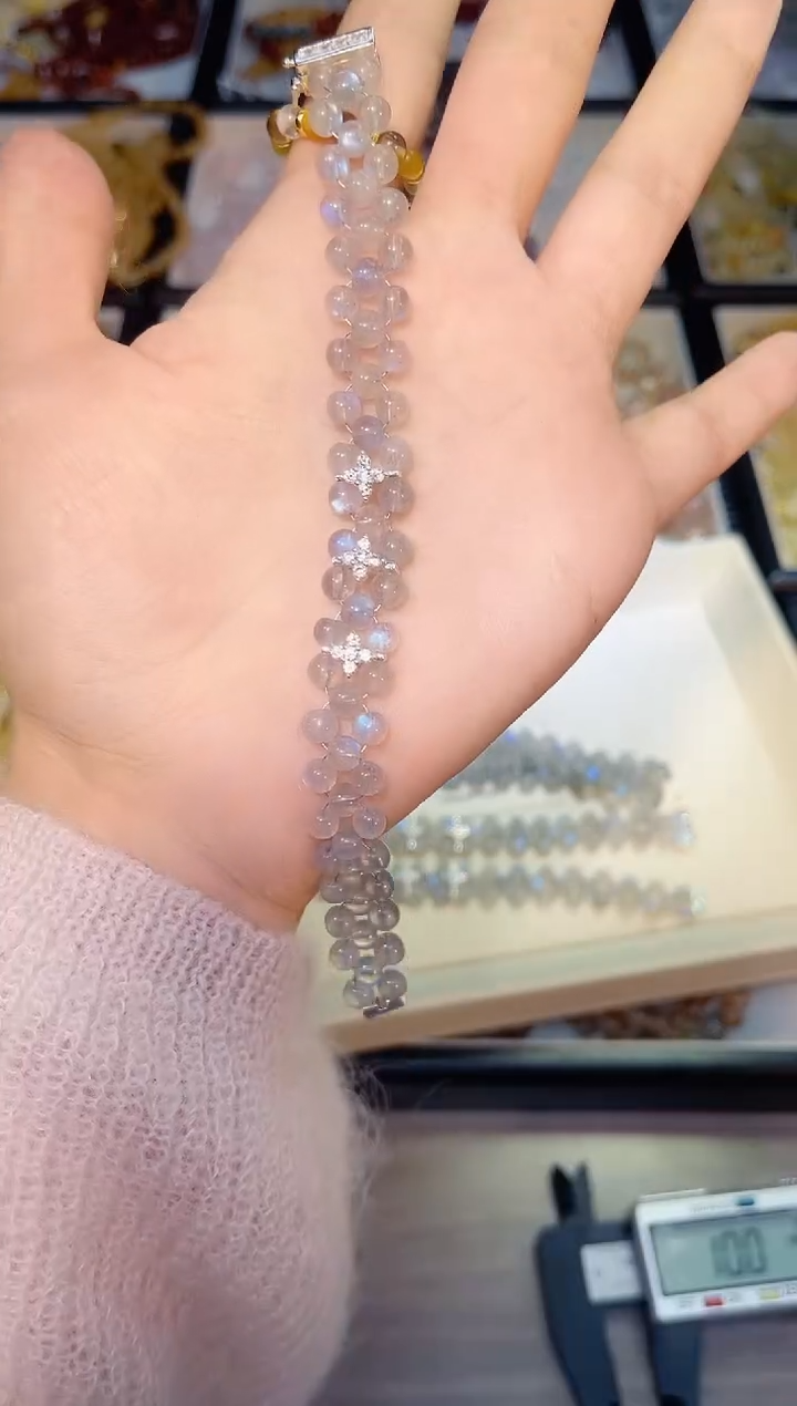 未镶嵌手串水晶灰月光手链