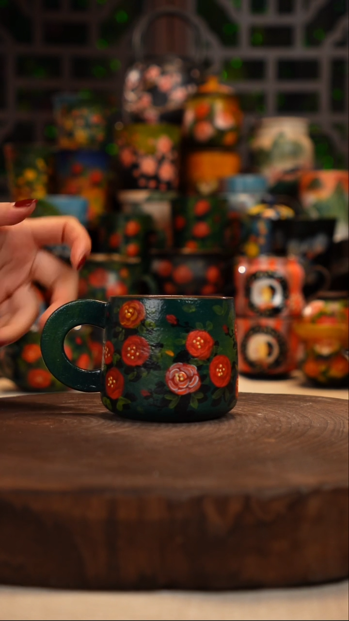  油画   釉下彩  杯子