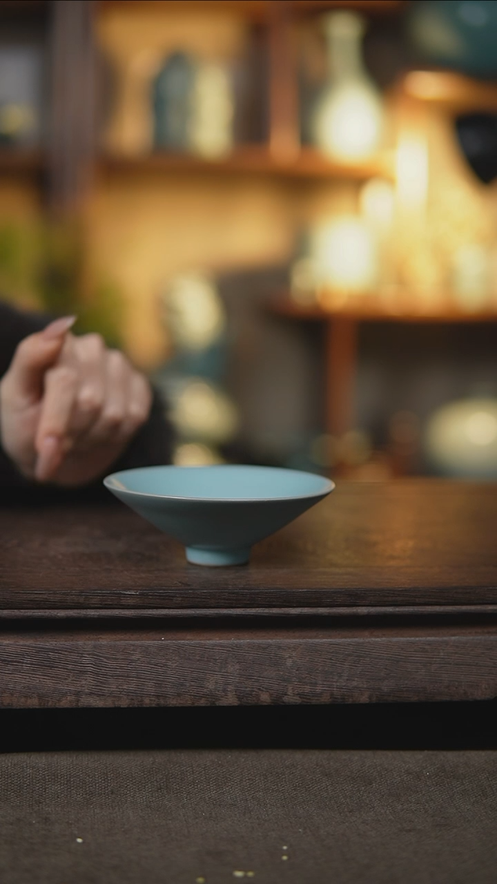 【闪购商品】杯仿古宋臻釉斗笠杯微瑕134