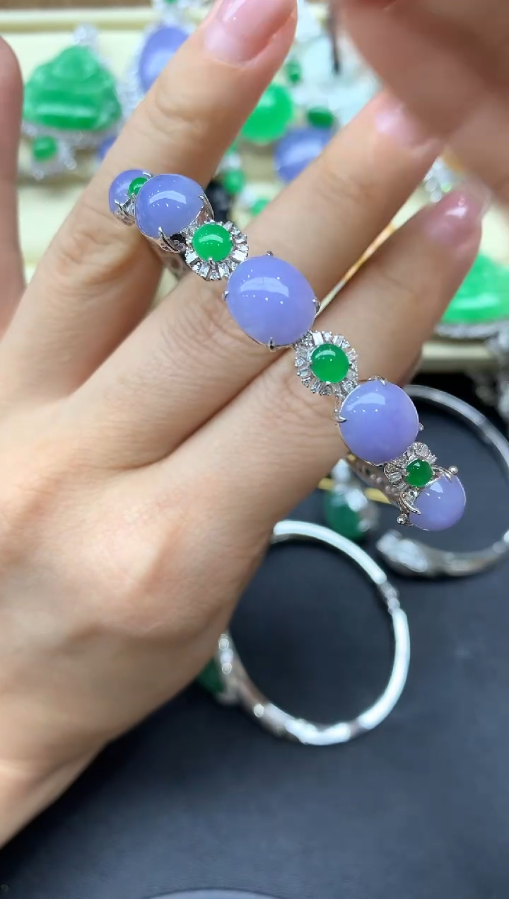 【闪购商品】翡翠手镯18K金镶嵌618-中国好珍宝