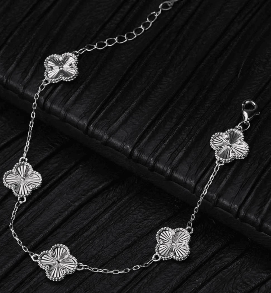 YZ034 开口四叶草手链  银色精品手链 无礼盒