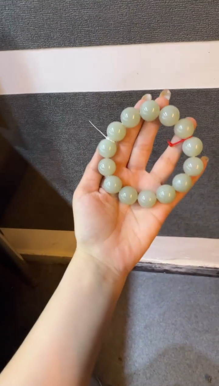 未镶嵌手串和田玉京*且末近矿高清白手串（产地直发）