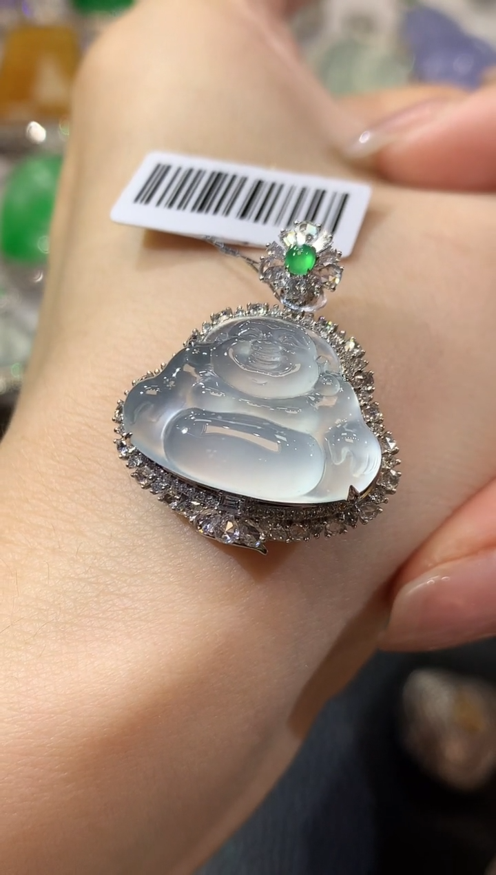 【闪购商品】翡翠吊坠(不含链)18K金镶嵌D38