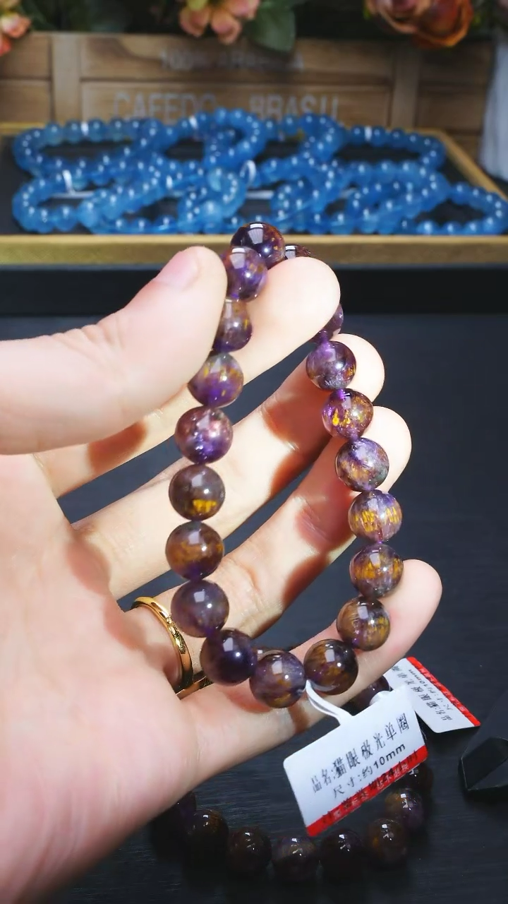 【闪购商品】水晶L033猫眼极光单圈10mm未镶嵌多样性发其一