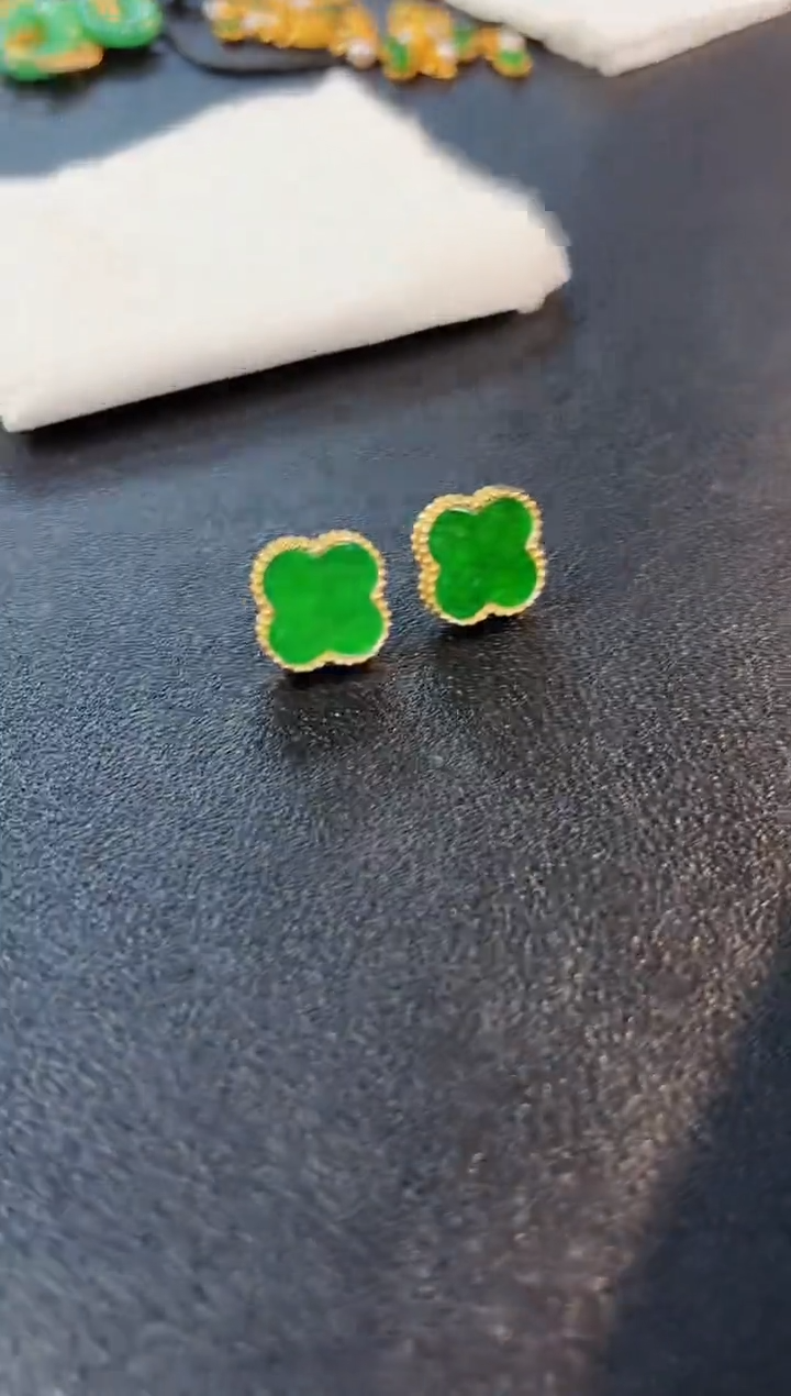 【闪购商品】翡翠耳饰未镶嵌缅料A货/支持复检/一件