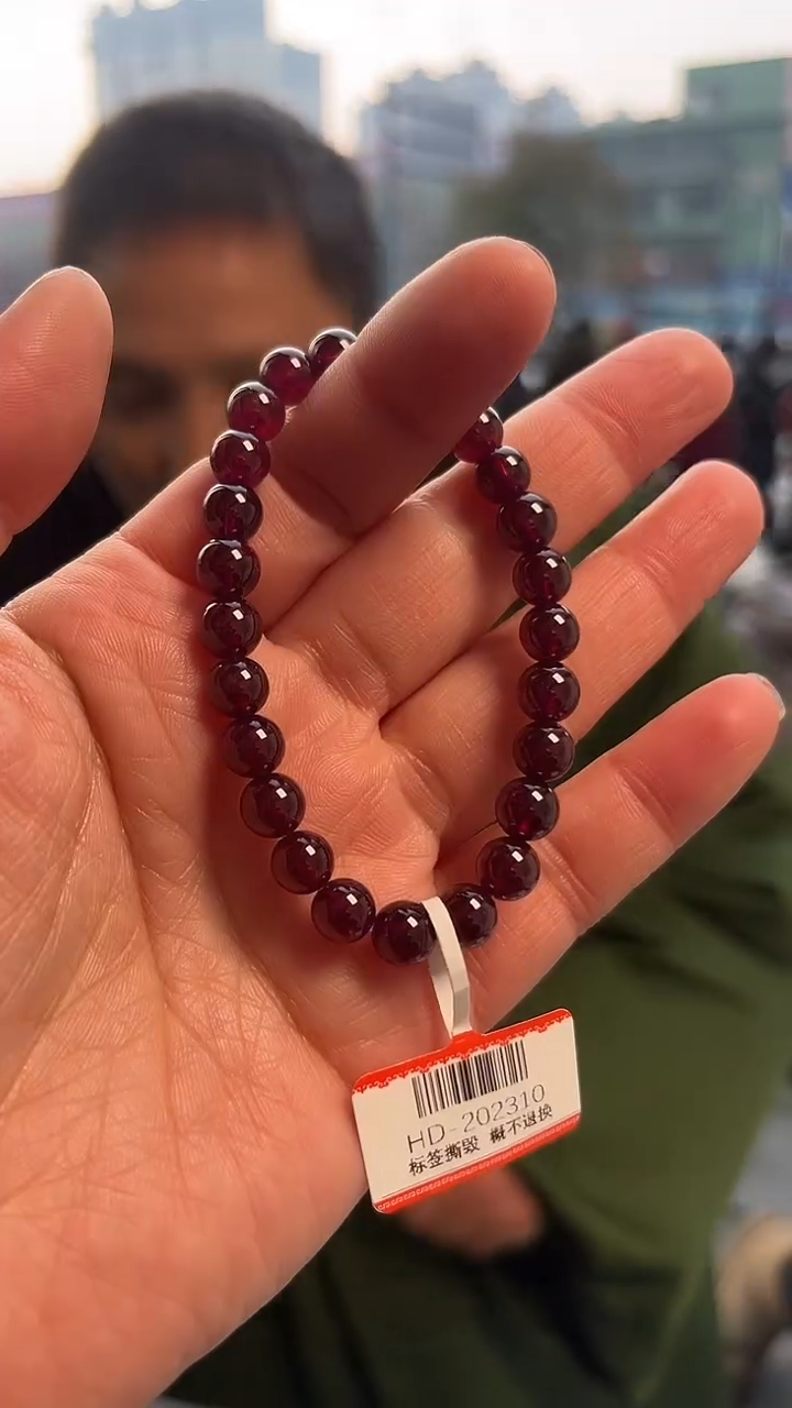 【闪购商品】石榴石（紫牙乌）手链未镶嵌天然手串多样性发一7mm