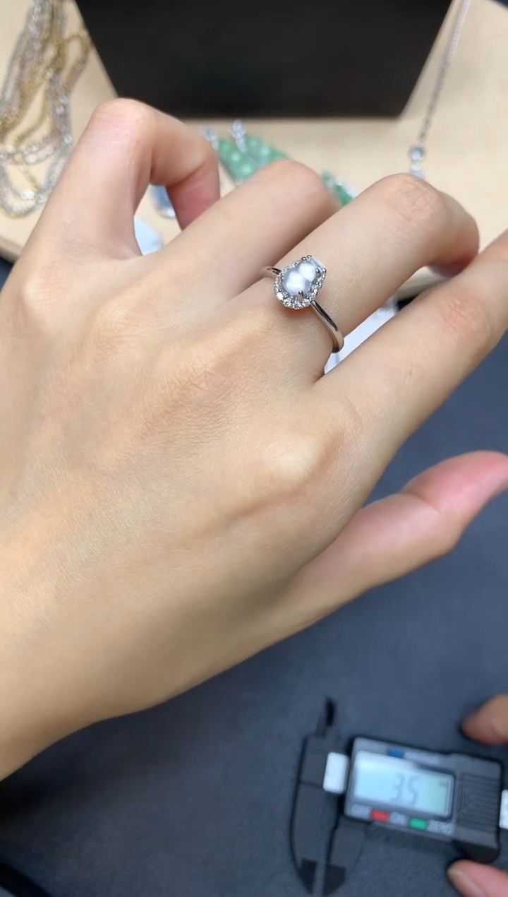 【闪购商品】翡翠戒指银S925镶嵌葫芦【多样性发其一】