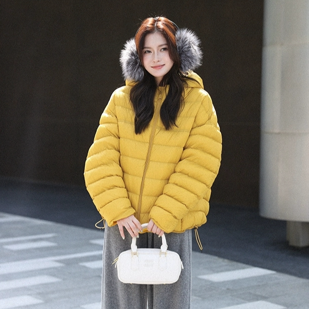 时尚洋气95白鸭绒连帽高级感小个子短款羽绒服