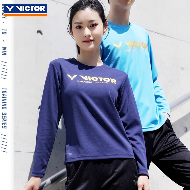 ✅✅秋冬新款VICTOR胜利羽毛球服长袖 女款速干保暖运动健身T-36100