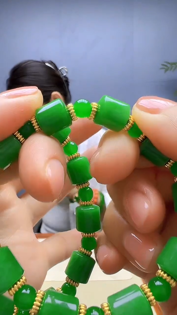 静柏diy严选颈饰辣绿竹节项链