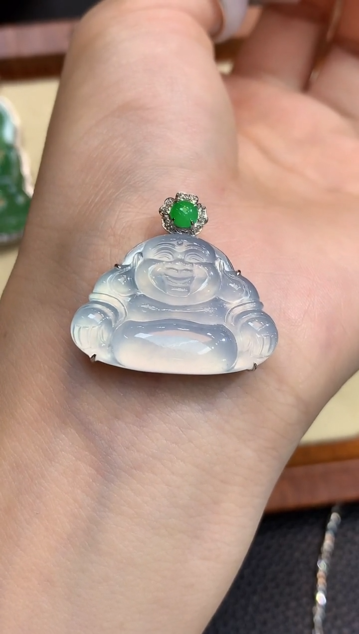 吊坠(不含链)18K金镶嵌翡翠A36