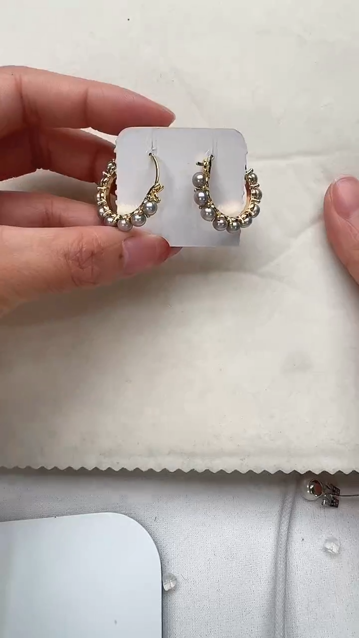 合金淡水珍珠耳饰244