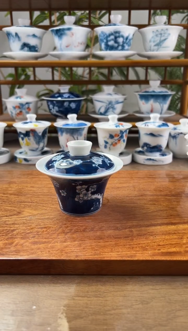 微瑕冰梅130CC马蹄盖碗