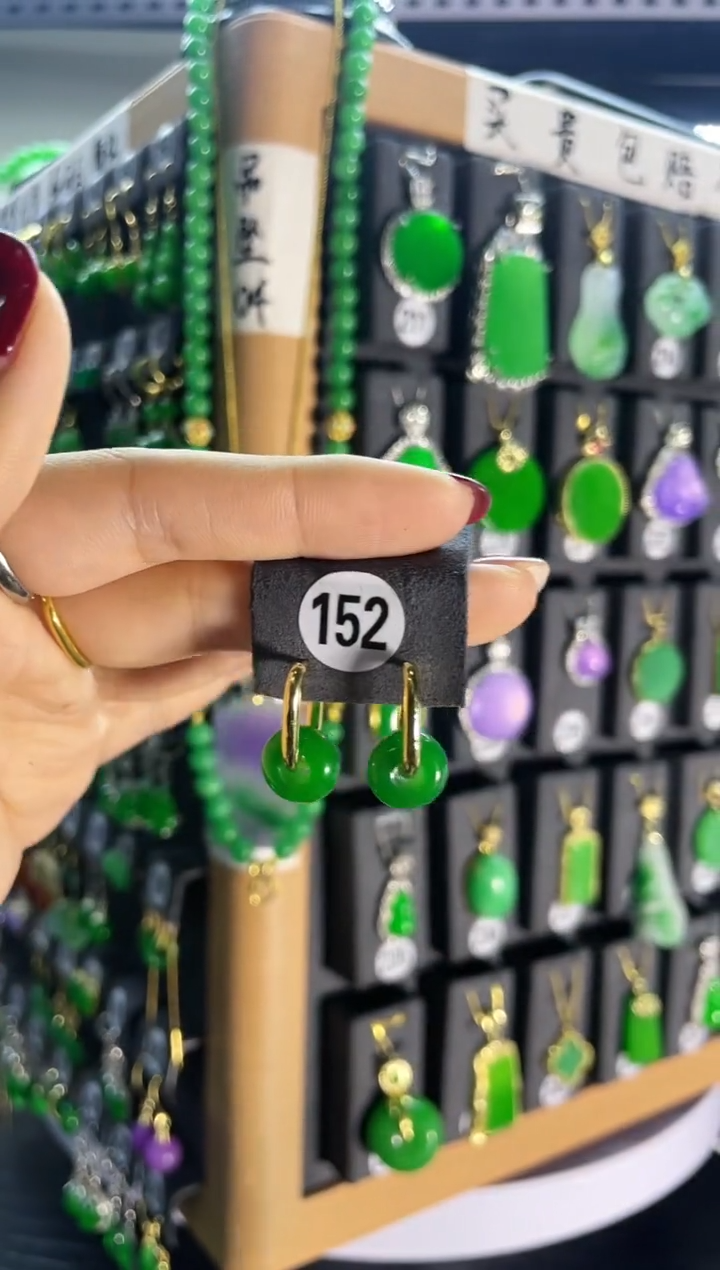 【闪购商品】翡翠耳饰银S925镶嵌152    