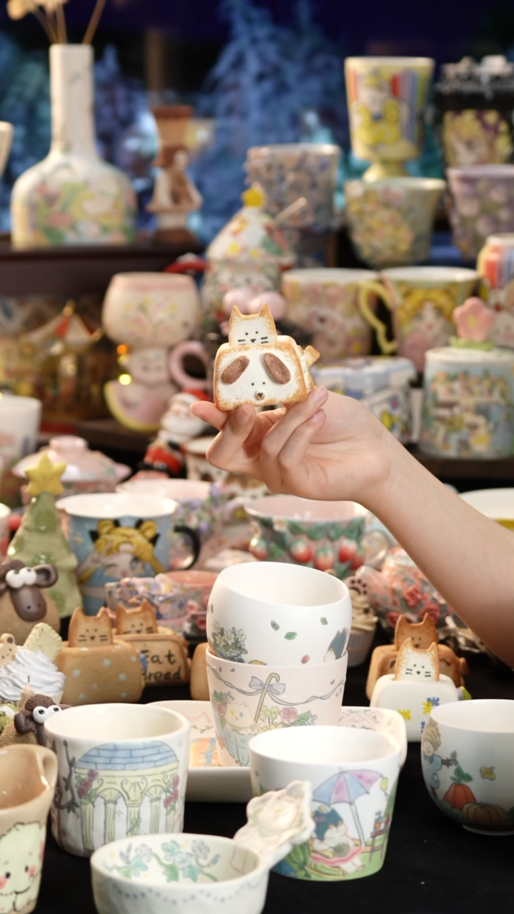 摆件陶凛*景德镇釉下彩手绘设计师款陶瓷