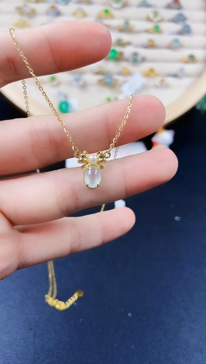 【闪购商品】翡翠颈饰银S925镶嵌12564646