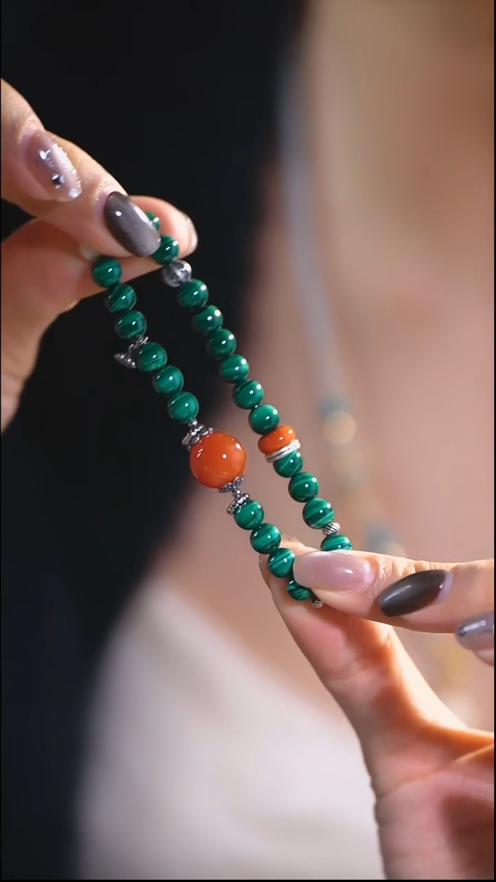 未镶嵌孔雀石手串孔雀石设计款单圈