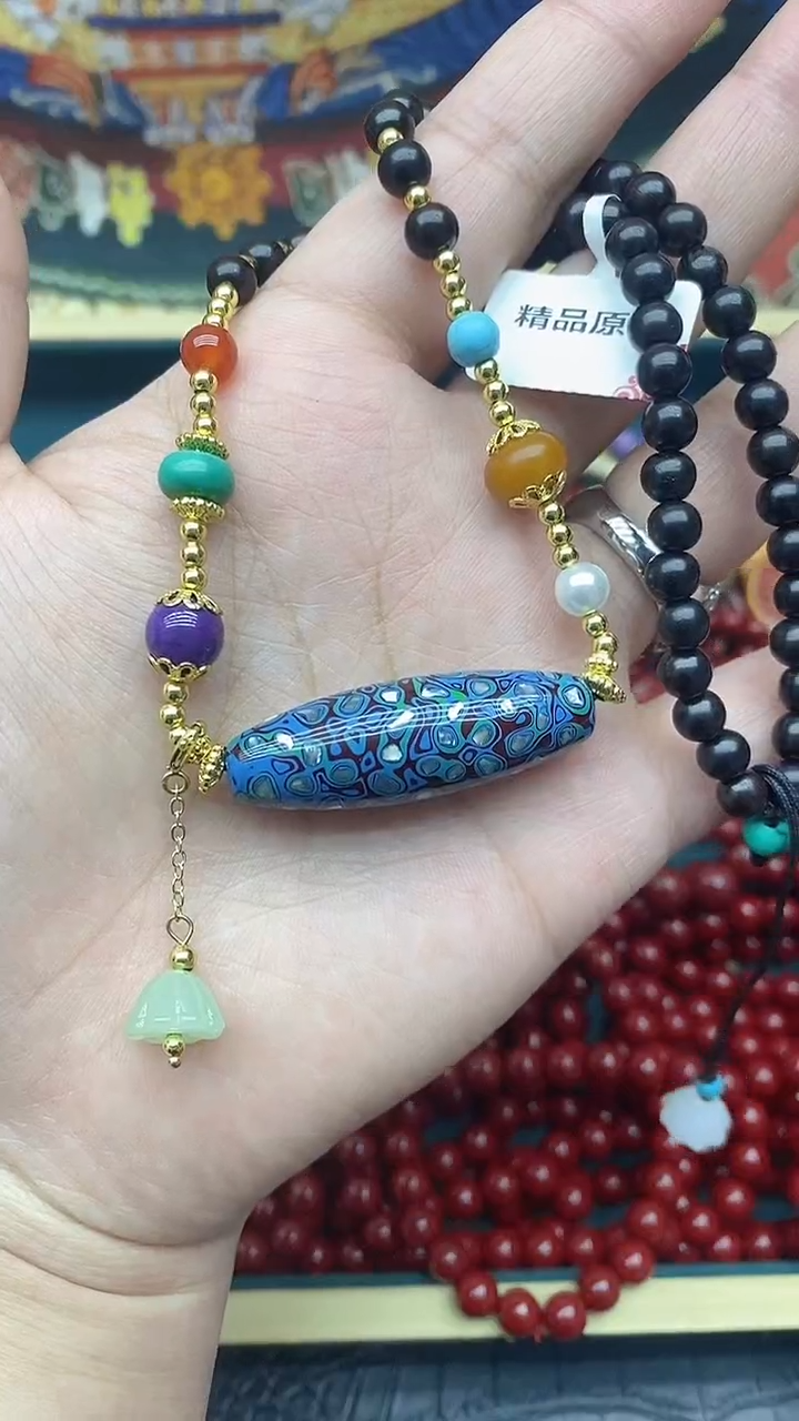 【闪购商品】玛瑙/玉髓新款合金漆老珠项链