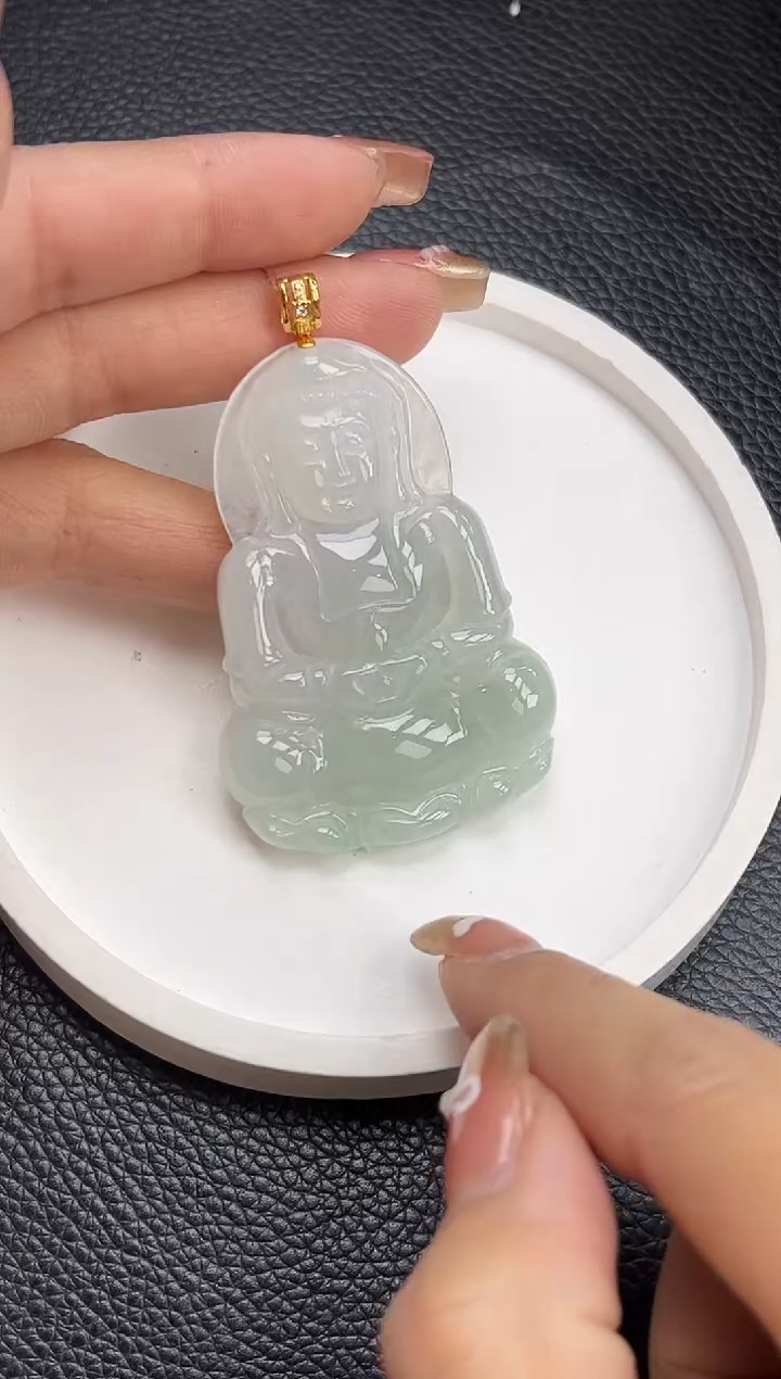 【闪购商品】翡翠颈饰18K金镶嵌YM1069 观音