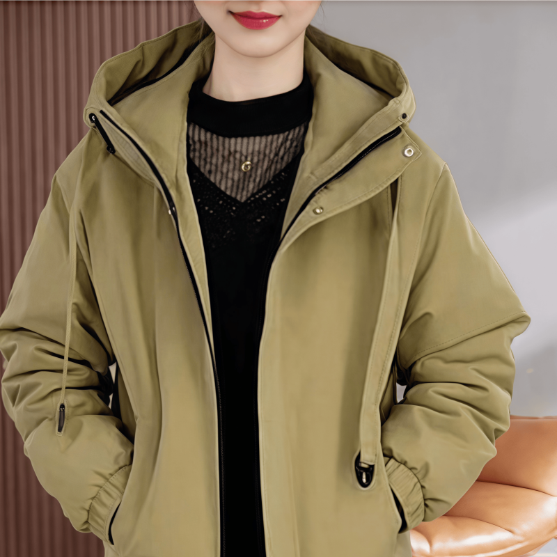 素订女装原创品牌旗舰店时尚洋气防风保暖加绒加厚派克服短外套冬