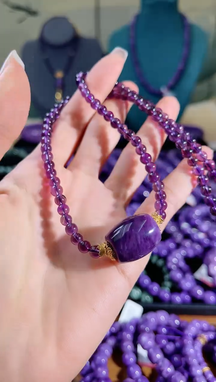 【闪购商品】查罗石（紫龙晶）项链未镶嵌.