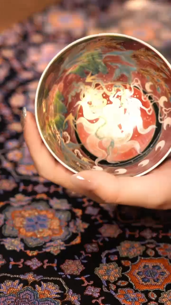 L良朋九尾狐无光黑普洱杯