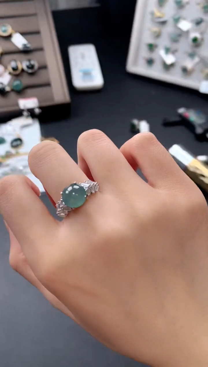 【闪购商品】翡翠戒指银S925镶嵌32131231