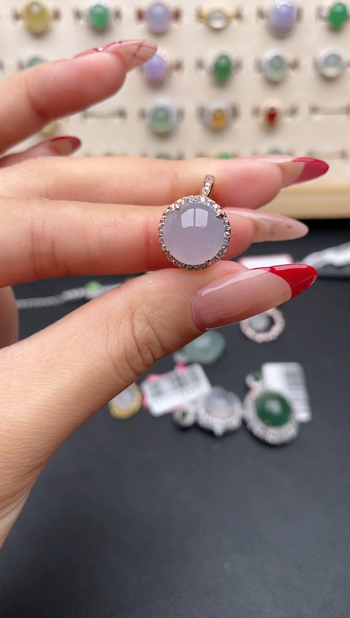 【闪购商品】翡翠戒指银S925镶嵌一物一证一礼盒