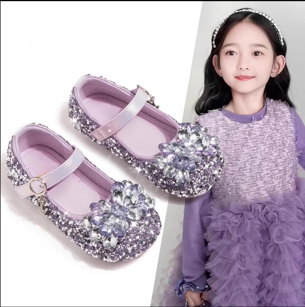 【爱莎公主】女童爱莎公主鞋春秋小女孩水钻洋气女宝百搭水晶鞋演出