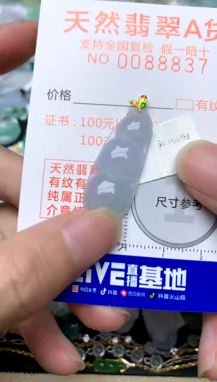 颈饰18K金镶嵌翡翠天然A货翡翠