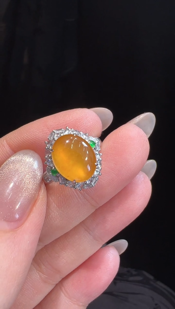 【闪购商品】翡翠戒指18K金镶嵌戒指