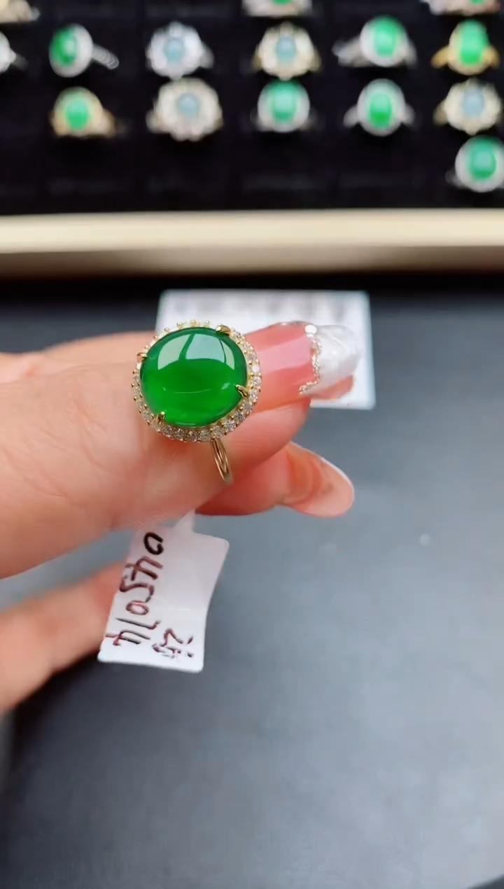 【闪购商品】翡翠戒指银S925镶嵌508080