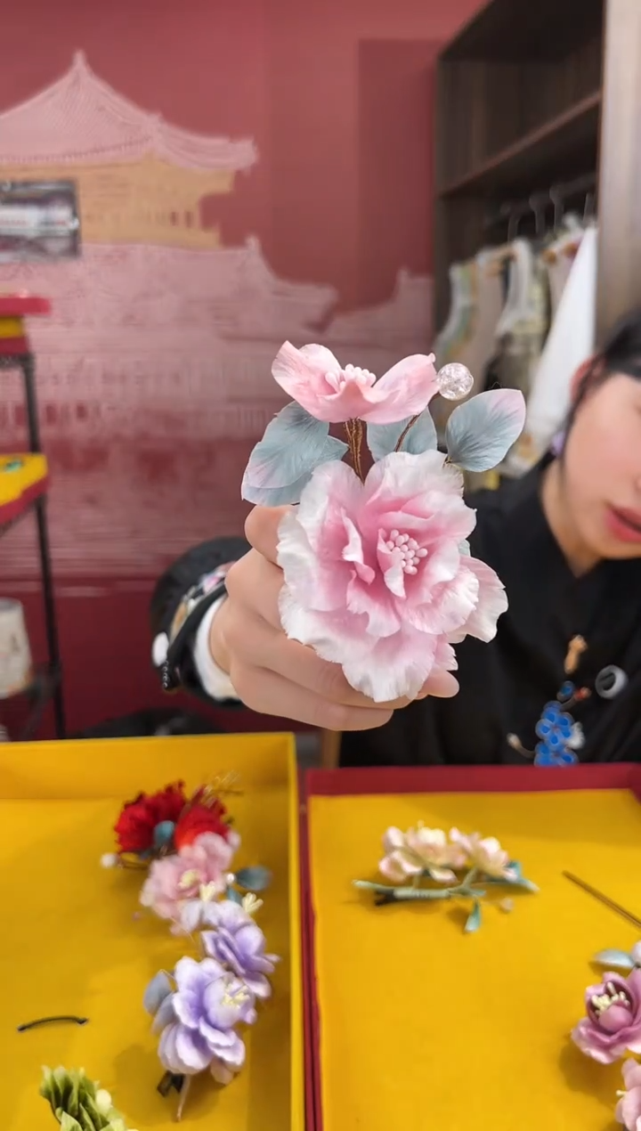 【闪购商品】刺绣非遗绒花（发饰）