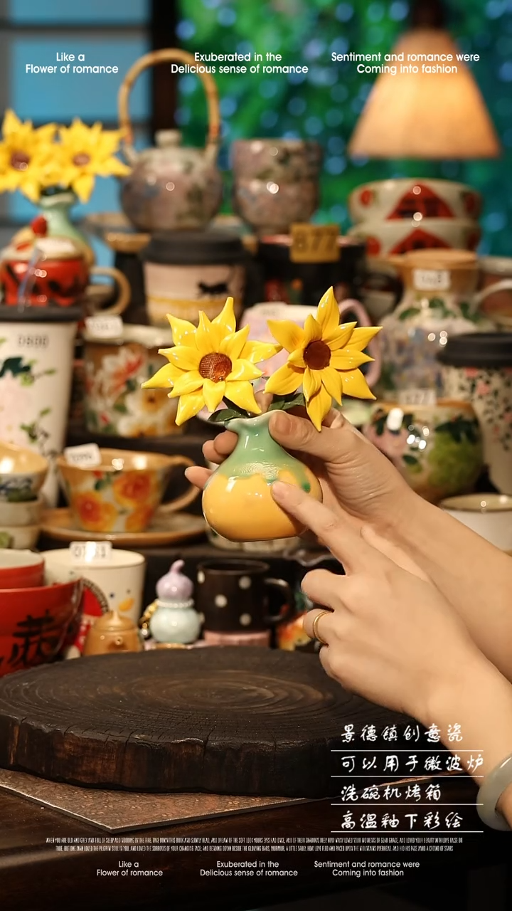 陶瓷景德镇高温釉下彩手工手绘款式@G100@