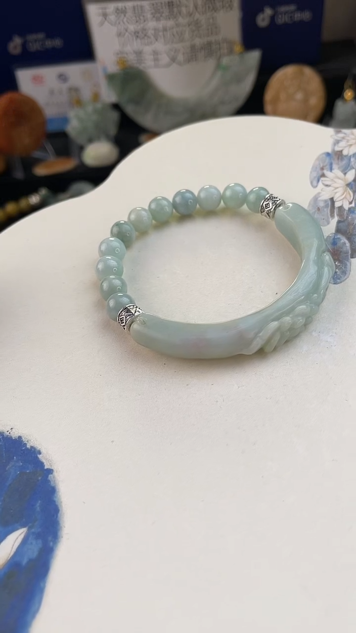 未镶嵌手链翡翠手工定制默认微瑕播介绍为准