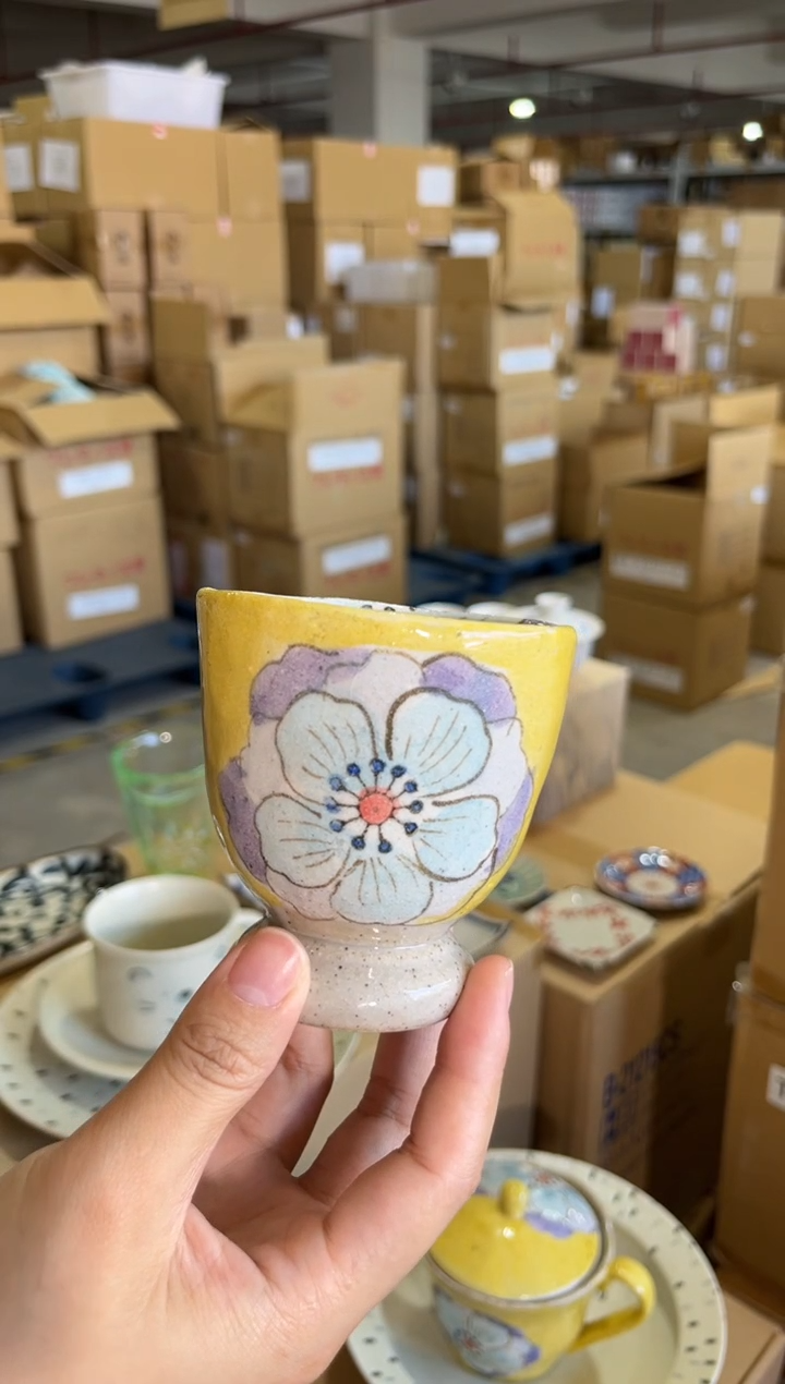 瓷片福利 花间流年高脚品茗杯