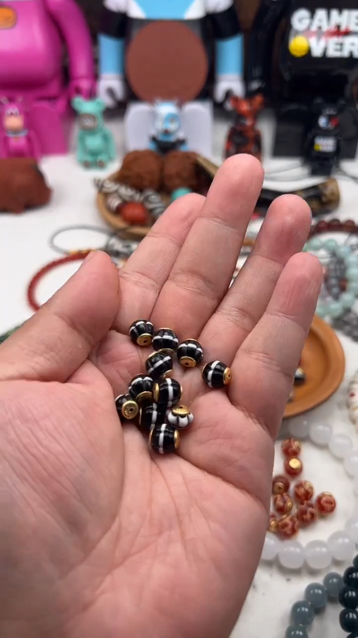 【闪购商品】玛瑙/玉髓灯笼珠18K金镶嵌玛瑙线珠18k镶单珠