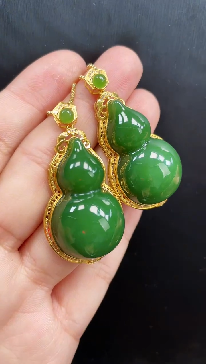 【闪购商品】和田玉吊坠18K金镶嵌35MM 多样性发一