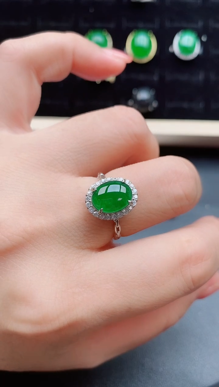 【闪购商品】翡翠戒指银S925镶嵌50850