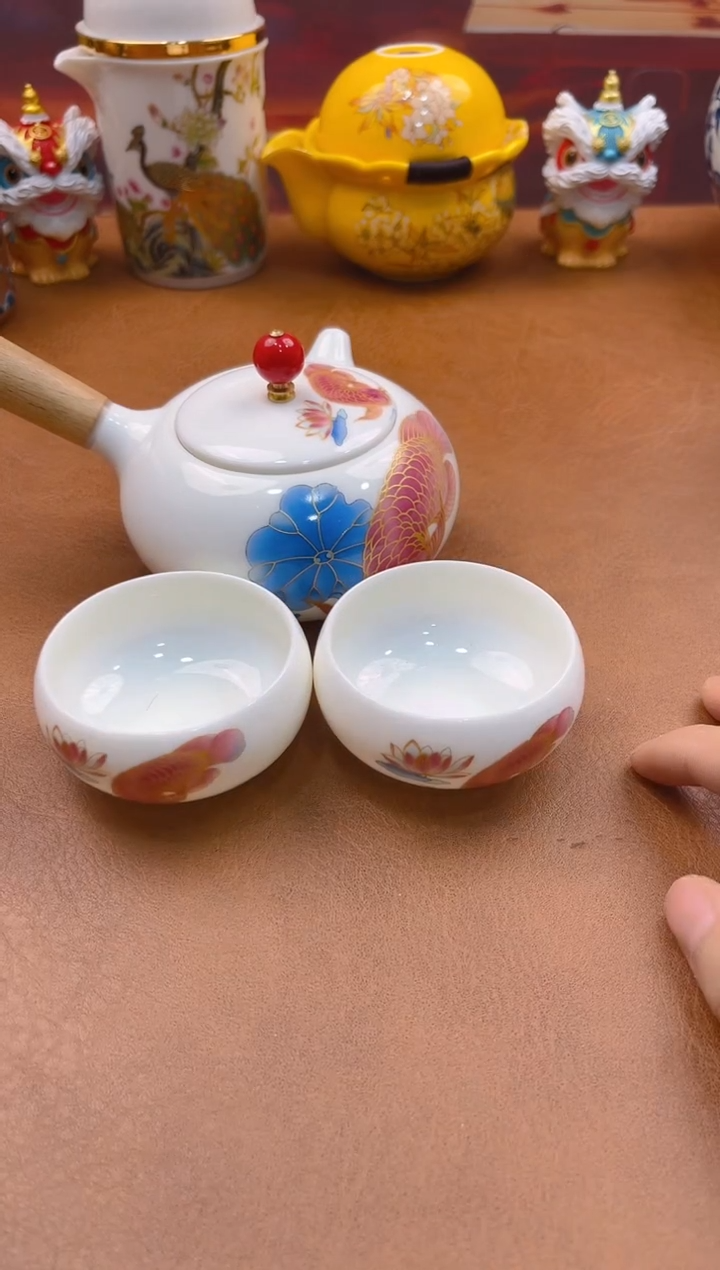 陶瓷茶具摆件旅行套组