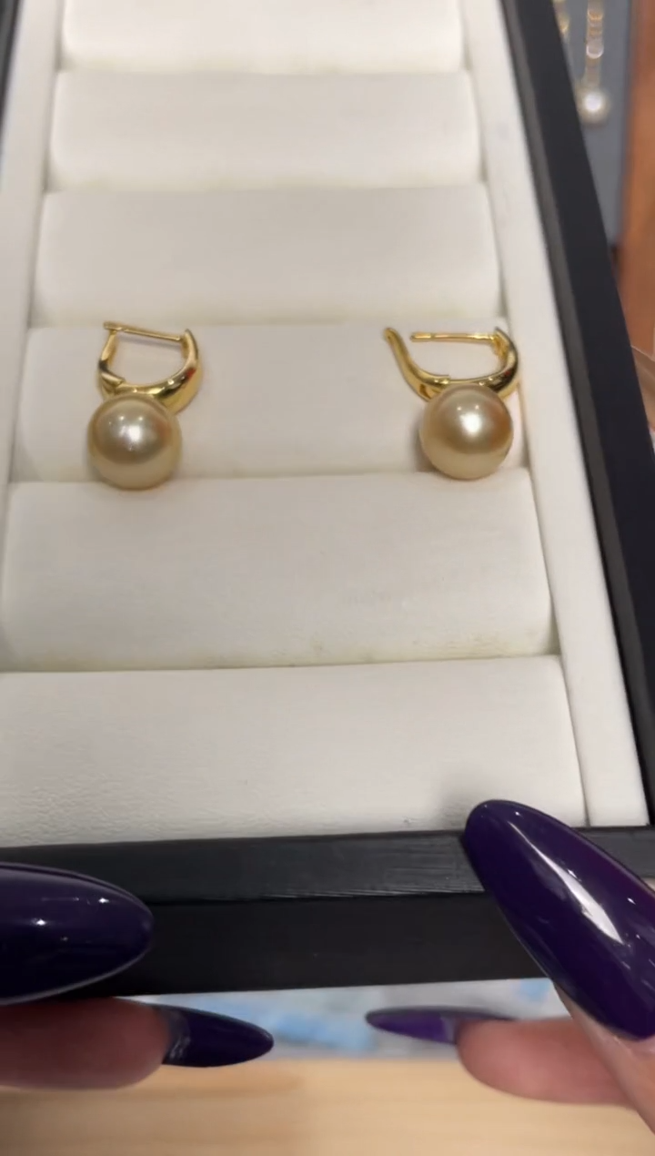 【闪购商品】海水珍珠耳饰银S925镶嵌金珠