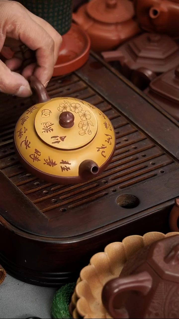 茶壶紫砂宜兴紫砂粉浆线圆