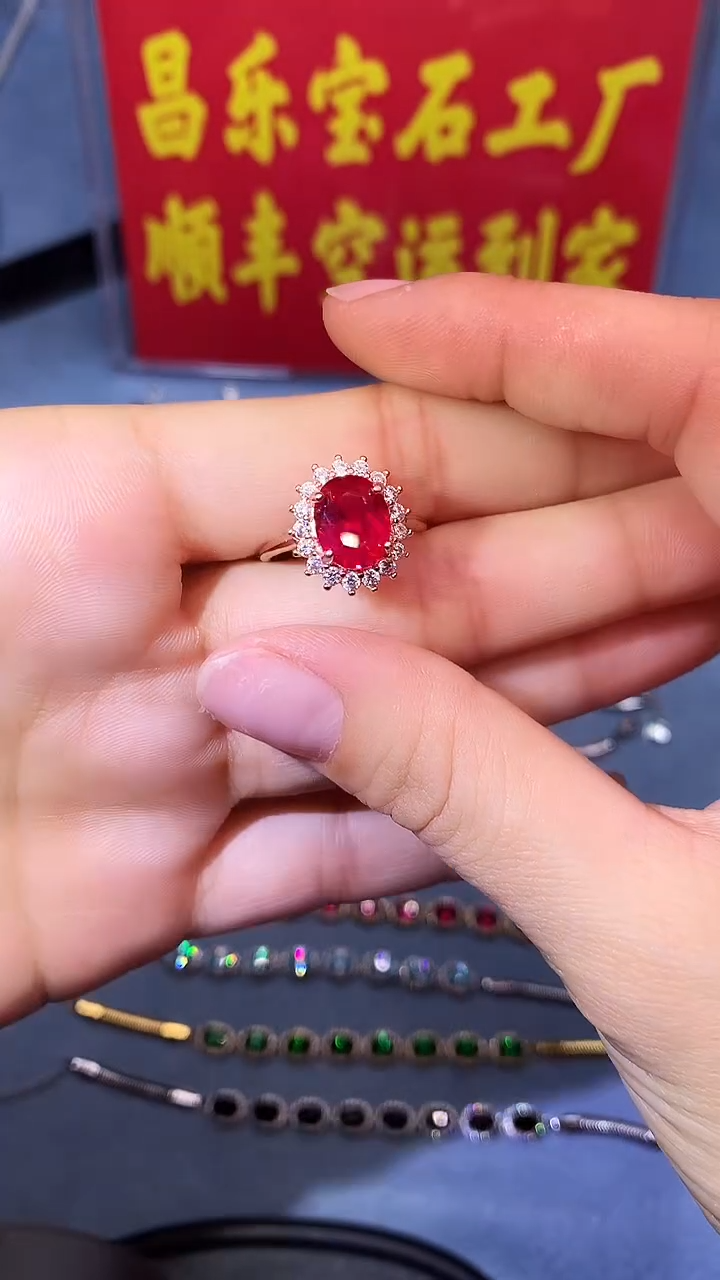 【闪购商品】红宝石戒指银S925镶嵌111111