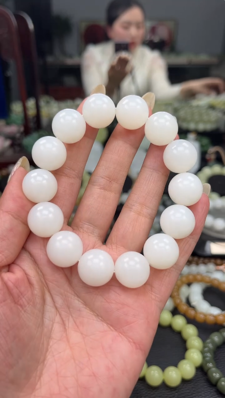 【闪购商品】和田玉手串未镶嵌新疆天泰白玉卡16