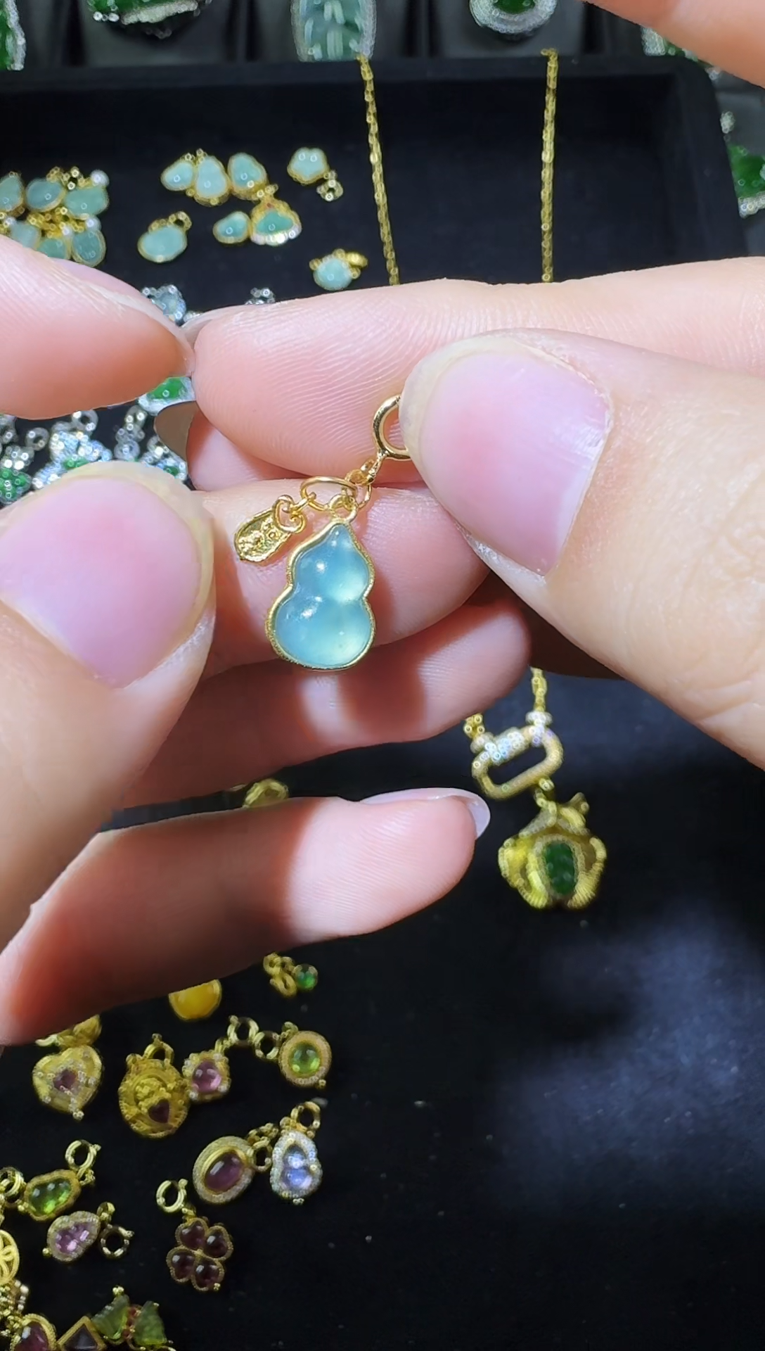 【闪购商品】翡翠吊坠(不含链)银S925镶嵌葫芦